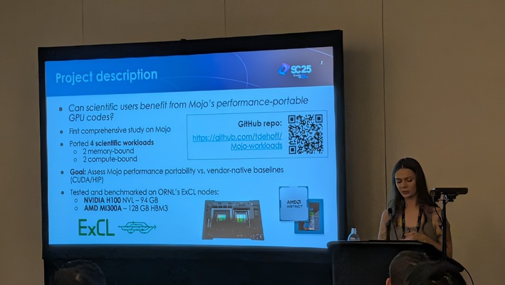 Tatiana’s presentation featuring ExCL on the slide.